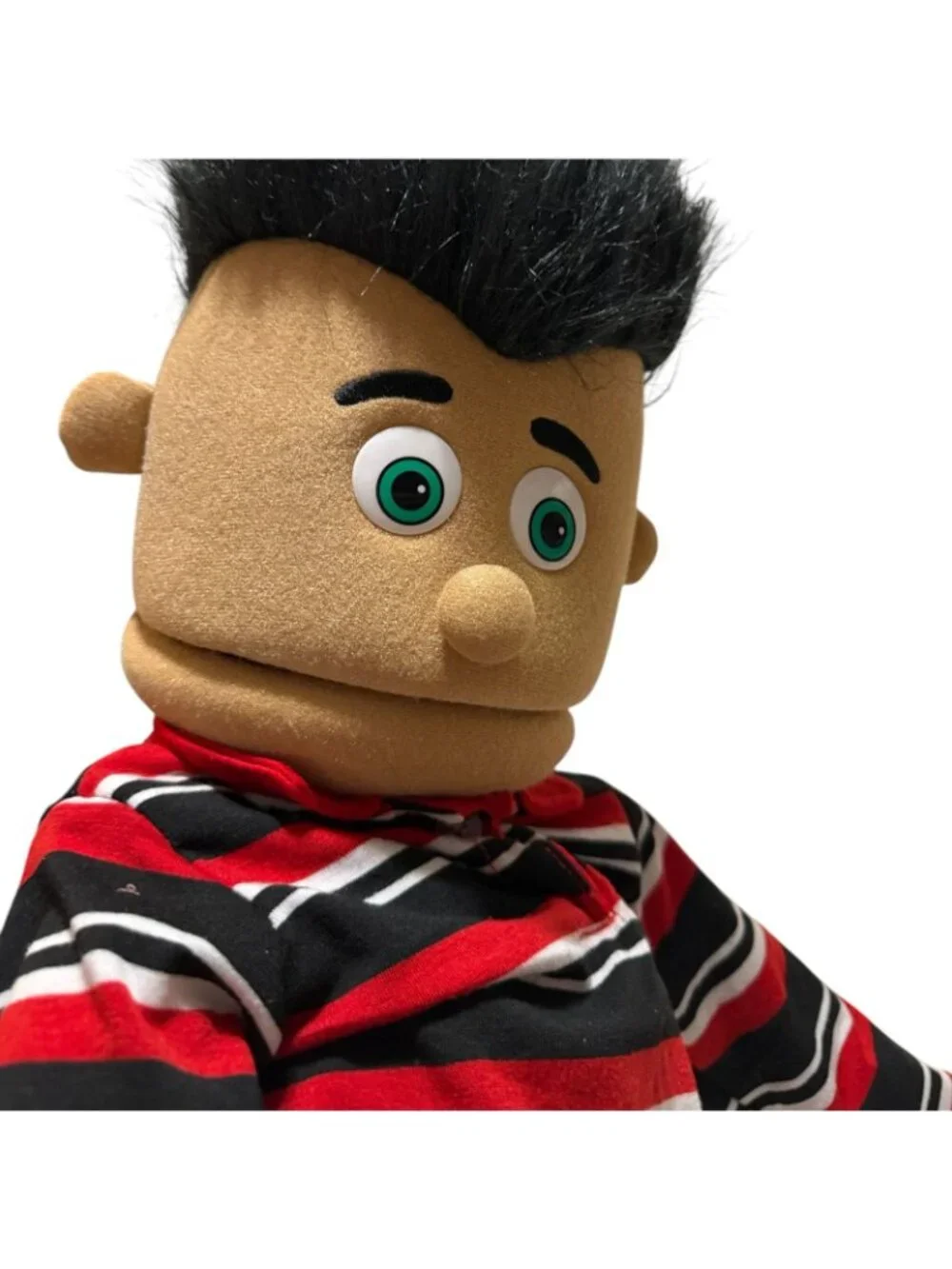 Silly Puppets 24" Jose Hand Puppet with Arm Rod Boy Striped Shirt Ethnic - Picture 4 of 10